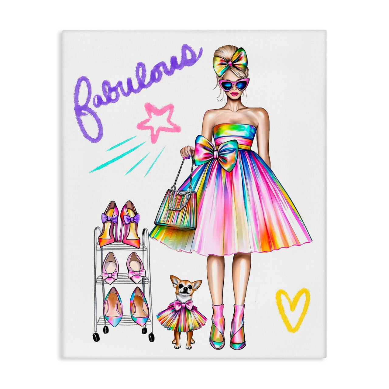 Stupell Industries Fabulous Girl & Dog Canvas, design by Jess Stempel